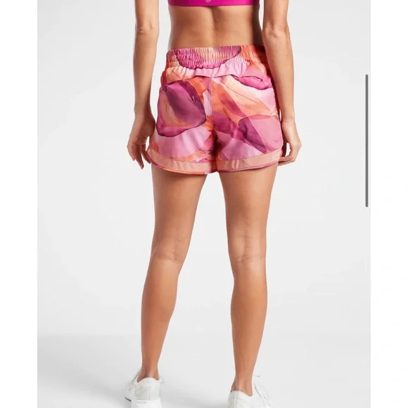 Athleta Printed Mesh Racer Run Shorts Training Running Athletic - Picture 2 of 11